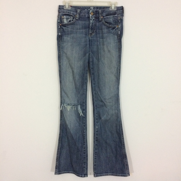 7 For All Mankind Denim - 7 for all Mankind Womens 24 A Pocket Distressed